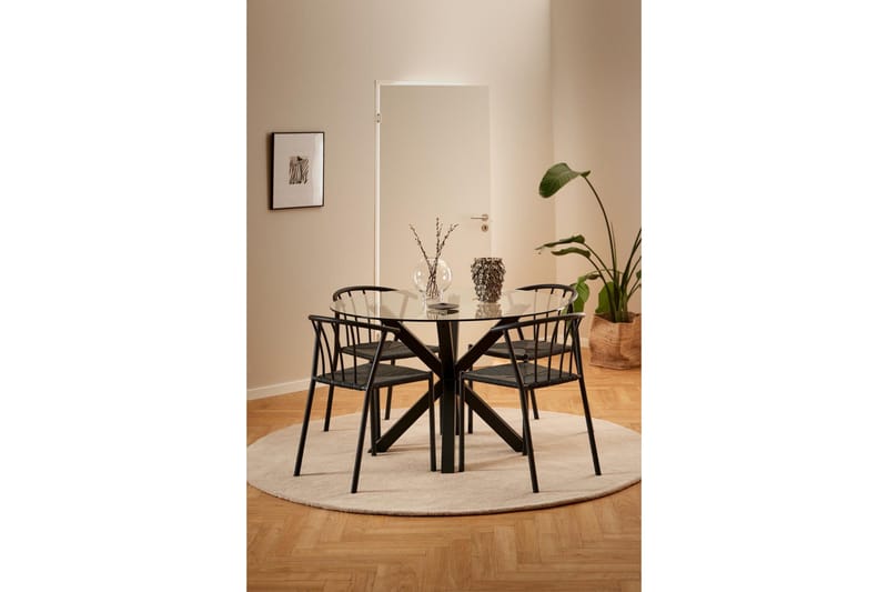Ganesh Runt Matbord 119 cm i Glas - Klarfärgad - Möbler - Matplats - Matbord & köksbord