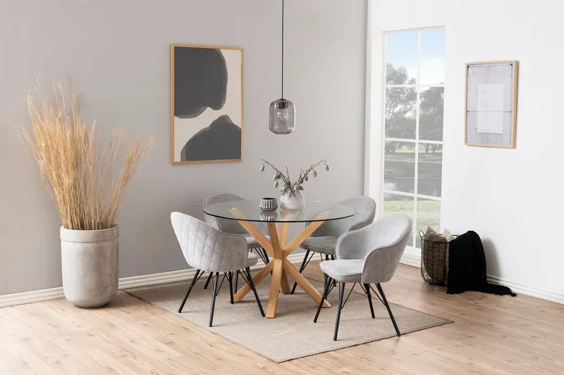 Ganesh Runt Matbord 119 cm i Glas - Transparent - Möbler - Matplats - Matbord & köksbord