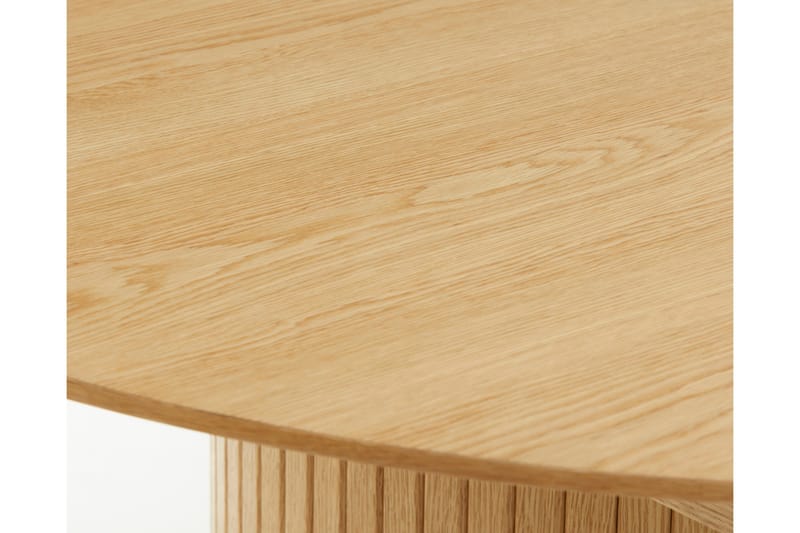 Gethin Runt Matbord 120 cm med Trä- och Ekutseende - Beige - Möbler - Matplats - Matbord & köksbord