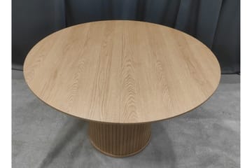 Gethin Runt Matbord 120 cm med Trä- och Ekutseende - Beige - Möbler - Matplats - Matbord & köksbord
