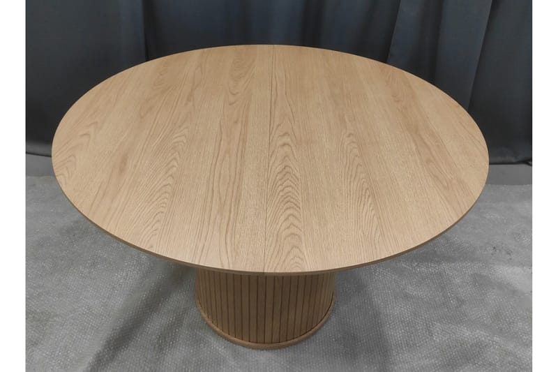 Gethin Runt Matbord 120 cm med Trä- och Ekutseende - Beige - Möbler - Matplats - Matbord & köksbord
