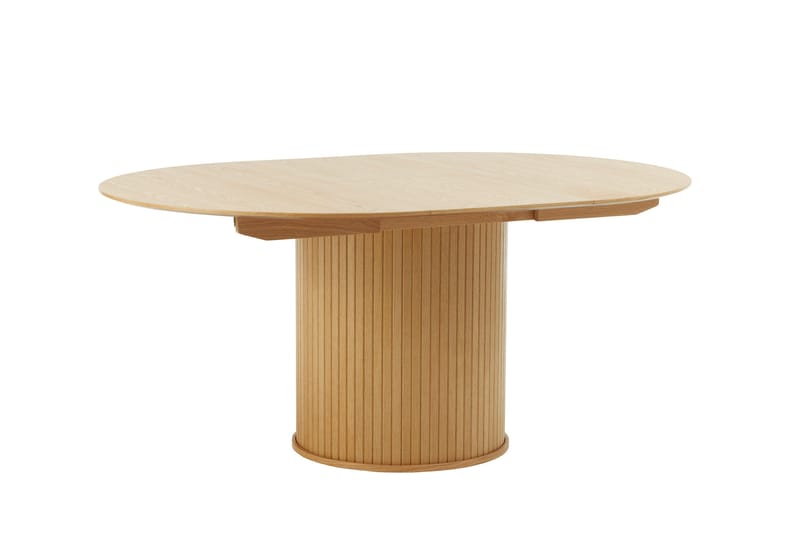 Gethin Runt Matbord 120 cm med Trä- och Ekutseende - Beige - Möbler - Matplats - Matbord & köksbord