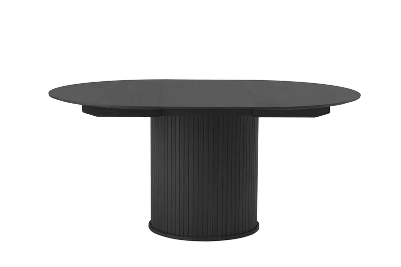 Gethin Runt Matbord 120 cm med Träutseende - Svart - Möbler - Matplats - Matbord & köksbord