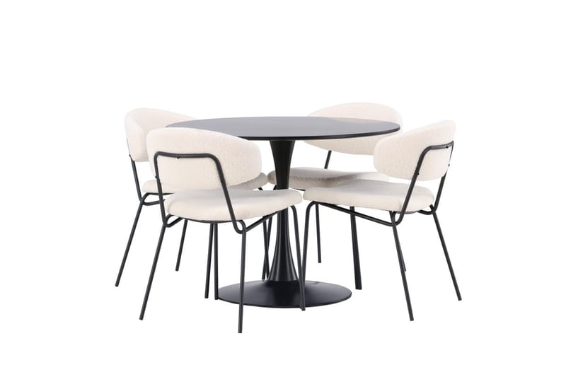 Gladiusa Matbord 100x74 cm Runt med 4 Chico Matstol - Möbler - Matplats - Matgrupp & matbord med stolar