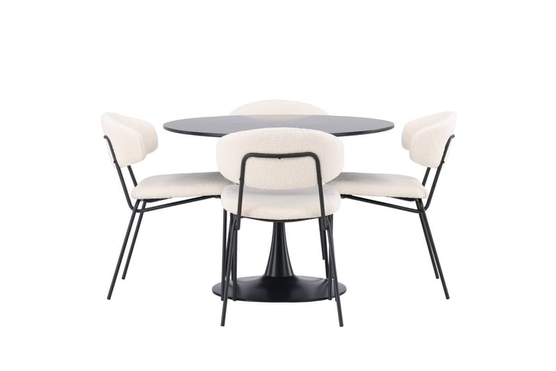 Gladiusa Matbord 100x74 cm Runt med 4 Chico Matstol - Möbler - Matplats - Matgrupp & matbord med stolar