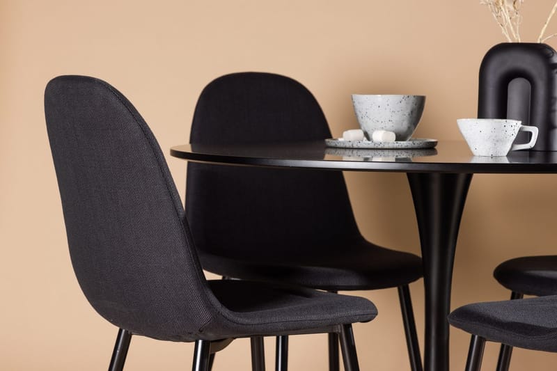 Gladiusa Matbord 100x74 cm Runt med 4 Polar Matstol - Möbler - Matplats - Matgrupp & matbord med stolar