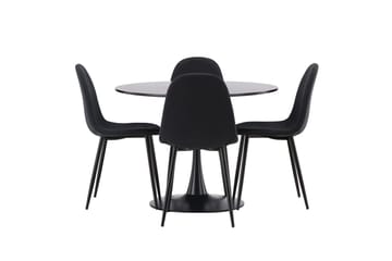Gladiusa Matbord 100x74 cm Runt med 4 Polar Matstol - Möbler - Matplats - Matgrupp & matbord med stolar