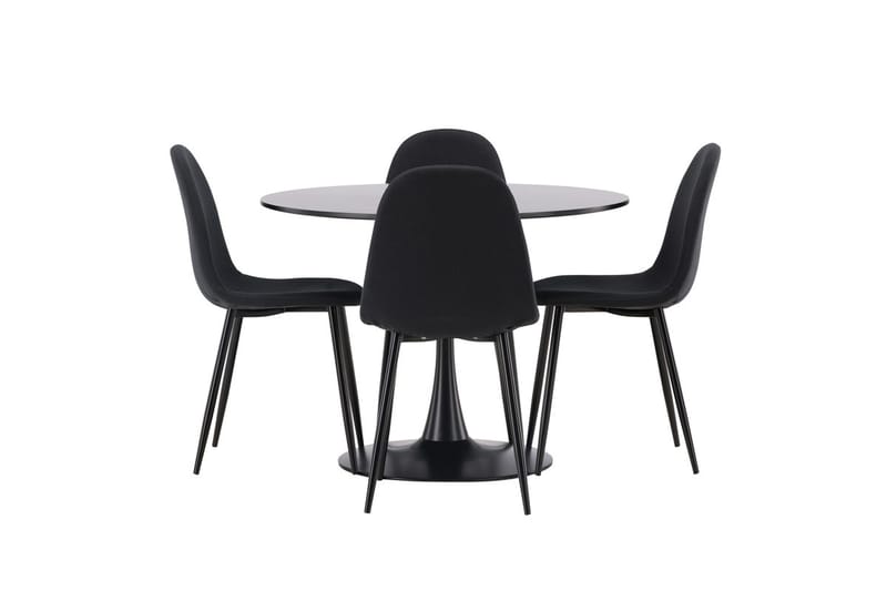 Gladiusa Matbord 100x74 cm Runt med 4 Polar Matstol - Möbler - Matplats - Matgrupp & matbord med stolar