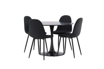 Gladiusa Matbord 100x74 cm Runt med 4 Polar Matstol - Möbler - Matplats - Matgrupp & matbord med stolar