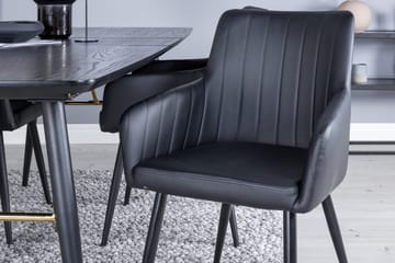 Gold Matbord 180 cm Förlängningsbart med 4 Comfort Karmstol - Möbler - Matplats - Matgrupp & matbord med stolar