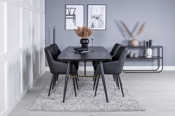 Gold Matbord 180 cm Förlängningsbart med 4 Comfort Karmstol - Möbler - Matplats - Matgrupp & matbord med stolar