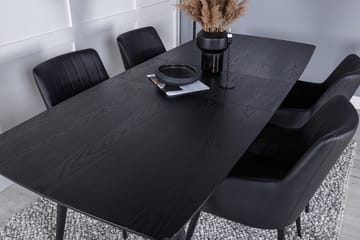 Gold Matbord 180 cm Förlängningsbart med 4 Comfort Karmstol - Möbler - Matplats - Matgrupp & matbord med stolar