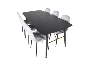 Gold Matbord 180 cm Förlängningsbart med 6 Polar Matstol - Möbler - Matplats - Matgrupp & matbord med stolar