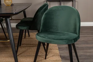 Gold Matgrupp Förlängningsbar 180-220 cm Rektangulär med 6 Velvet stolar - Möbler - Matplats - Matgrupp & matbord med stolar