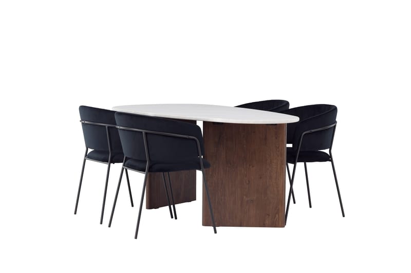 Grönvik Matgrupp 180 cm Oval med 4 Selma Stolar - Mocca - Möbler - Matplats - Matgrupp & matbord med stolar