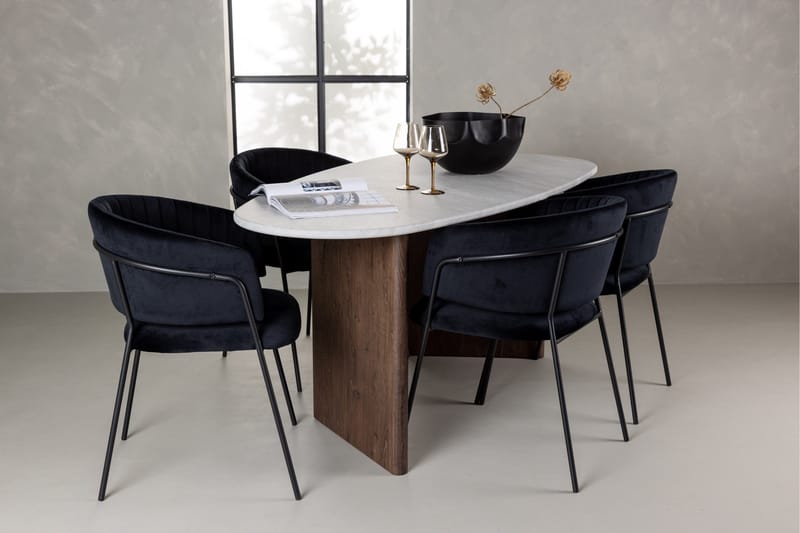 Grönvik Matgrupp 180 cm Oval med 4 Selma Stolar - Mocca - Möbler - Matplats - Matgrupp & matbord med stolar