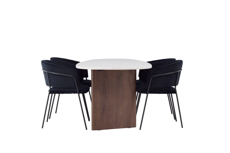 Grönvik Matgrupp 180 cm Oval med 4 Selma Stolar - Mocca - Möbler - Matplats - Matgrupp & matbord med stolar