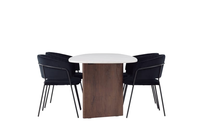 Grönvik Matgrupp 180 cm Oval med 4 Selma Stolar - Mocca - Möbler - Matplats - Matgrupp & matbord med stolar