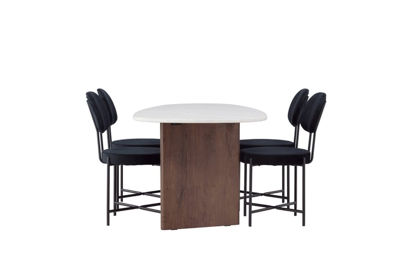 Grönvik Matgrupp 180 cm Oval med 4 Stella Stolar - Mocca - Möbler - Matplats - Matgrupp & matbord med stolar