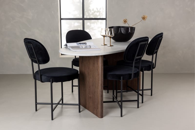 Grönvik Matgrupp 180 cm Oval med 4 Stella Stolar - Mocca - Möbler - Matplats - Matgrupp & matbord med stolar