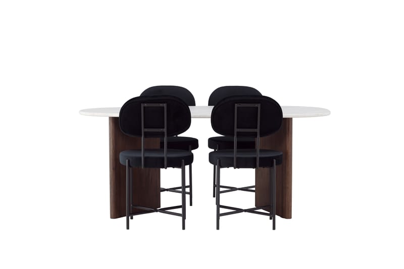 Grönvik Matgrupp 180 cm Oval med 4 Stella Stolar - Mocca - Möbler - Matplats - Matgrupp & matbord med stolar