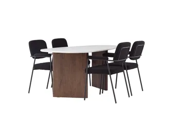 Grönvik Matgrupp 180 cm Oval med 4 Yesterday Stolar - Mocca - Möbler - Matplats - Matgrupp & matbord med stolar