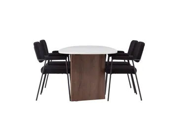 Grönvik Matgrupp 180 cm Oval med 4 Yesterday Stolar - Mocca - Möbler - Matplats - Matgrupp & matbord med stolar