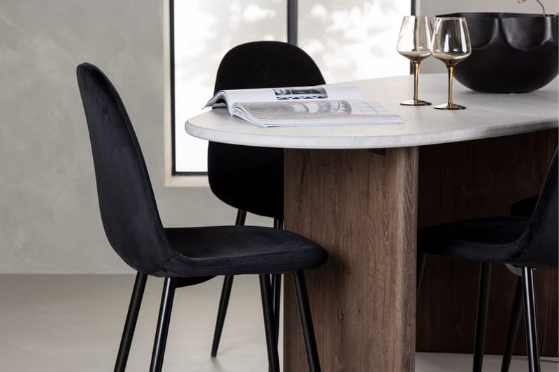 Grönvik Matgrupp 180 cm Oval med 4 Polar Stolar - Mocca - Möbler - Matplats - Matgrupp & matbord med stolar