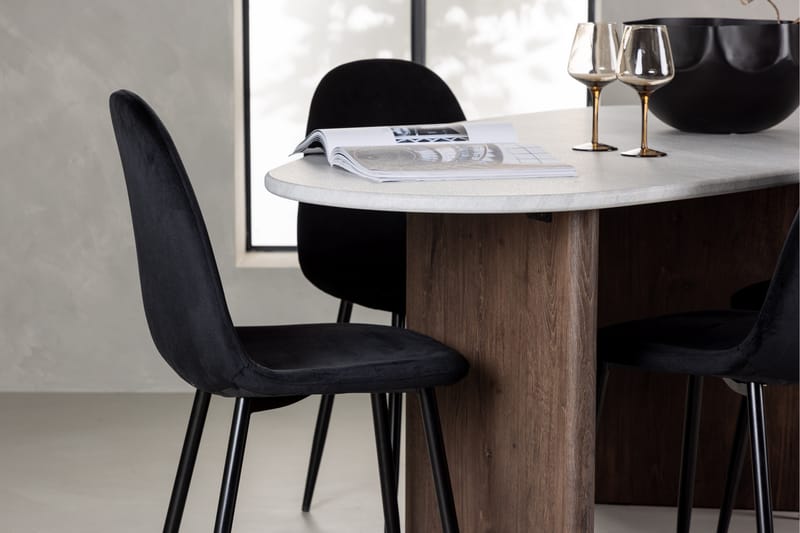Grönvik Matgrupp 180 cm Oval med 4 Polar Stolar - Mocca - Möbler - Matplats - Matgrupp & matbord med stolar