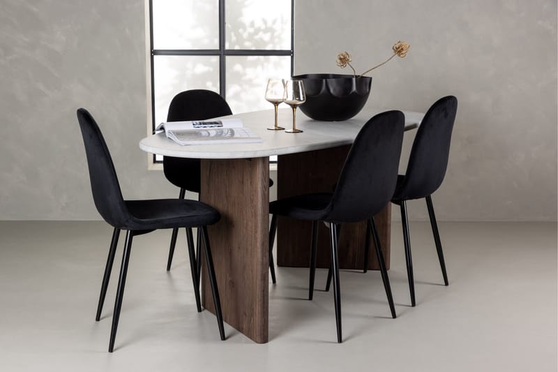 Grönvik Matgrupp 180 cm Oval med 4 Polar Stolar - Mocca - Möbler - Matplats - Matgrupp & matbord med stolar