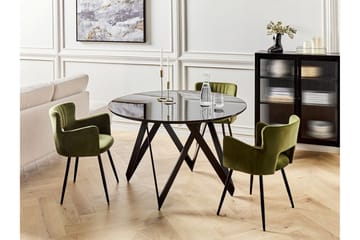 Gunden Runt Matbord 120 cm med Metallutseende - Svart - Möbler - Matplats - Matbord & köksbord