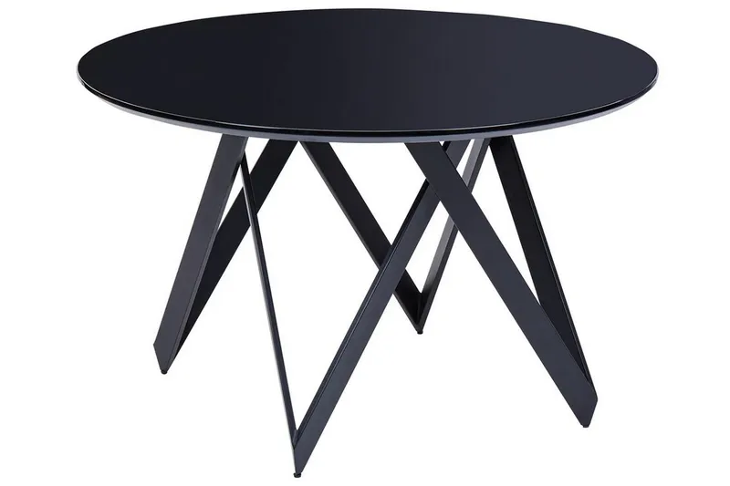 Gunden Runt Matbord 120 cm med Metallutseende, Svart