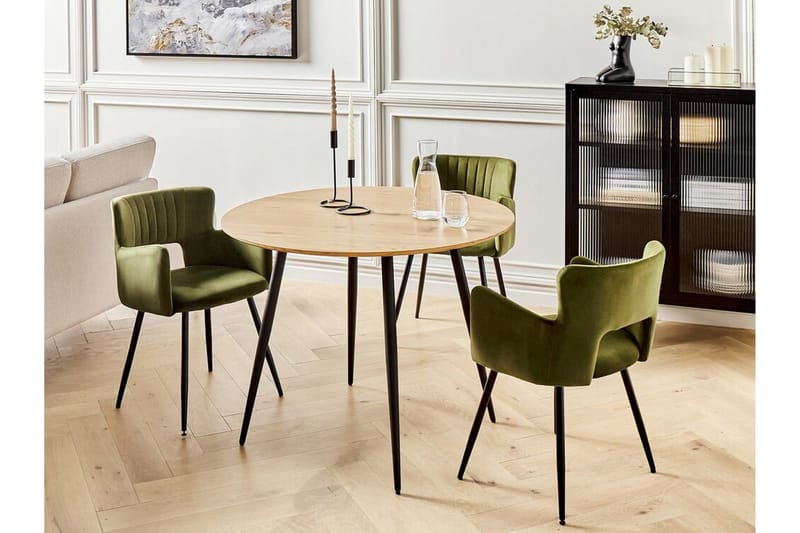 Habbe Matbord 100 cm Rund - Ljusbrun/Svart - Möbler - Matplats - Matbord & köksbord