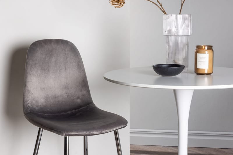 Hamden Matbord 80 cm med 2 Eva Matstol - Ljusgrå, Vit - Möbler - Matplats - Matgrupp & matbord med stolar