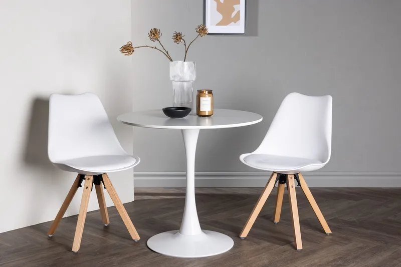 Hamden Matbord 80 cm med 2 Zeno Matstol