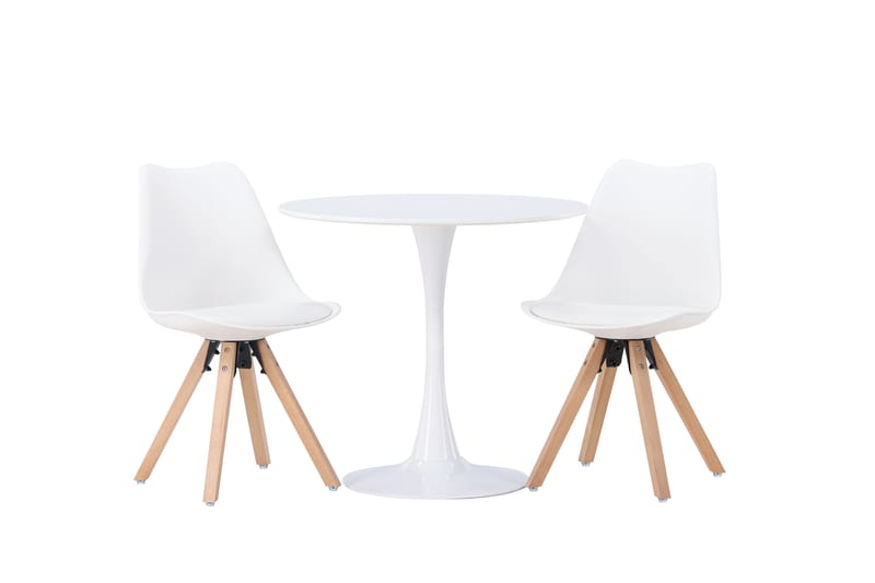 Hamden Matgrupp  80 cm Rund Natur med 2 Zeno Stolar - Möbler - Matplats - Matgrupp & matbord med stolar