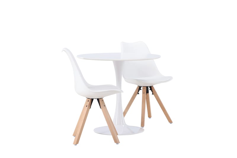Hamden Matgrupp  80 cm Rund Natur med 2 Zeno Stolar - Möbler - Matplats - Matgrupp & matbord med stolar