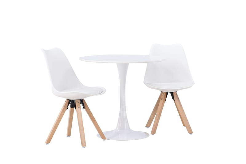 Hamden Matgrupp  80 cm Rund Natur med 2 Zeno Stolar - Möbler - Matplats - Matgrupp & matbord med stolar