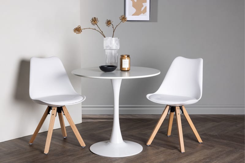 Hamden Matgrupp  80 cm Rund Natur med 2 Zeno Stolar - Möbler - Matplats - Matgrupp & matbord med stolar
