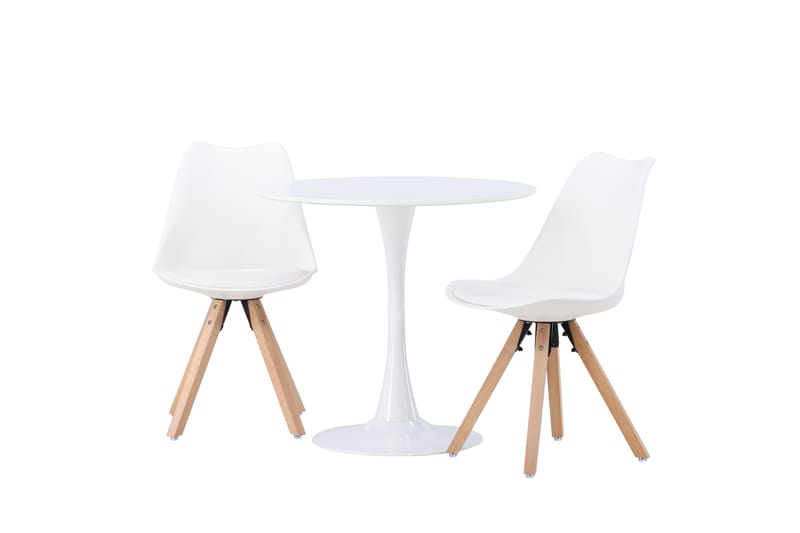 Hamden Matgrupp  80 cm Rund Natur med 2 Zeno Stolar - Möbler - Matplats - Matgrupp & matbord med stolar