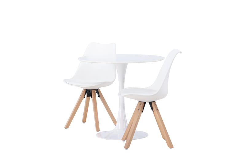 Hamden Matgrupp  80 cm Rund Natur med 2 Zeno Stolar - Möbler - Matplats - Matgrupp & matbord med stolar