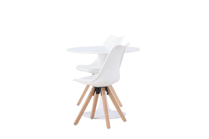 Hamden Matgrupp  80 cm Rund Natur med 2 Zeno Stolar - Möbler - Matplats - Matgrupp & matbord med stolar