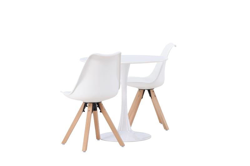 Hamden Matgrupp  80 cm Rund Natur med 2 Zeno Stolar - Möbler - Matplats - Matgrupp & matbord med stolar