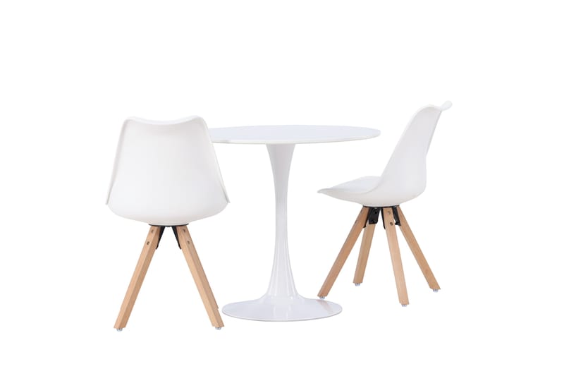 Hamden Matgrupp  80 cm Rund Natur med 2 Zeno Stolar - Möbler - Matplats - Matgrupp & matbord med stolar