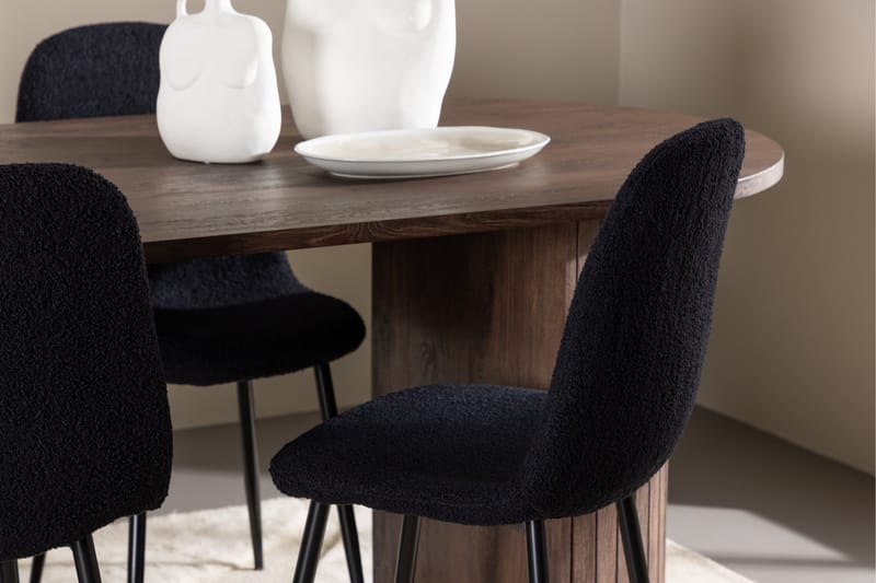 Härön Matgrupp 200 cm Oval med 4 Polar stolar - Mocca/Svart - Möbler - Matplats - Matgrupp & matbord med stolar