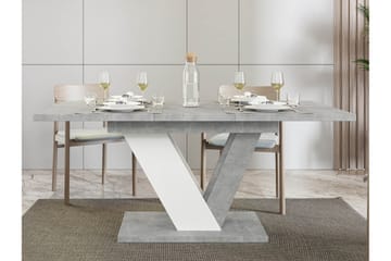 Harumi Utdragbart Rektangulärt Matbord 120 cm med Marmorutseende - Grå - Möbler - Matplats - Matbord & köksbord