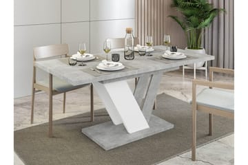 Harumi Utdragbart Rektangulärt Matbord 120 cm med Marmorutseende - Grå - Möbler - Matplats - Matbord & köksbord