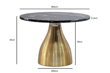 Havren Runt soffbord i metall med marmorskiva - guld svart - Möbler - Matplats - Matbord & köksbord