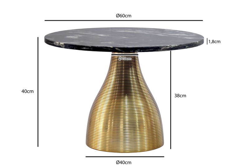 Havren Runt soffbord i metall med marmorskiva - guld svart - Möbler - Matplats - Matbord & köksbord