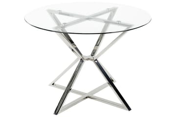 HAYDER Matbord 105 cm Rund transparent/Silver